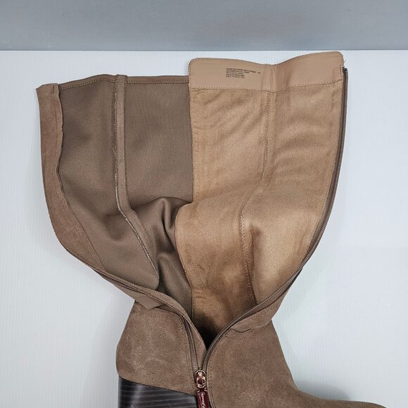 Blondo Tenor Tall Knee High Boot Womens 11 Tan Suede Waterproof Block Heel NEW - Picture 9 of 14